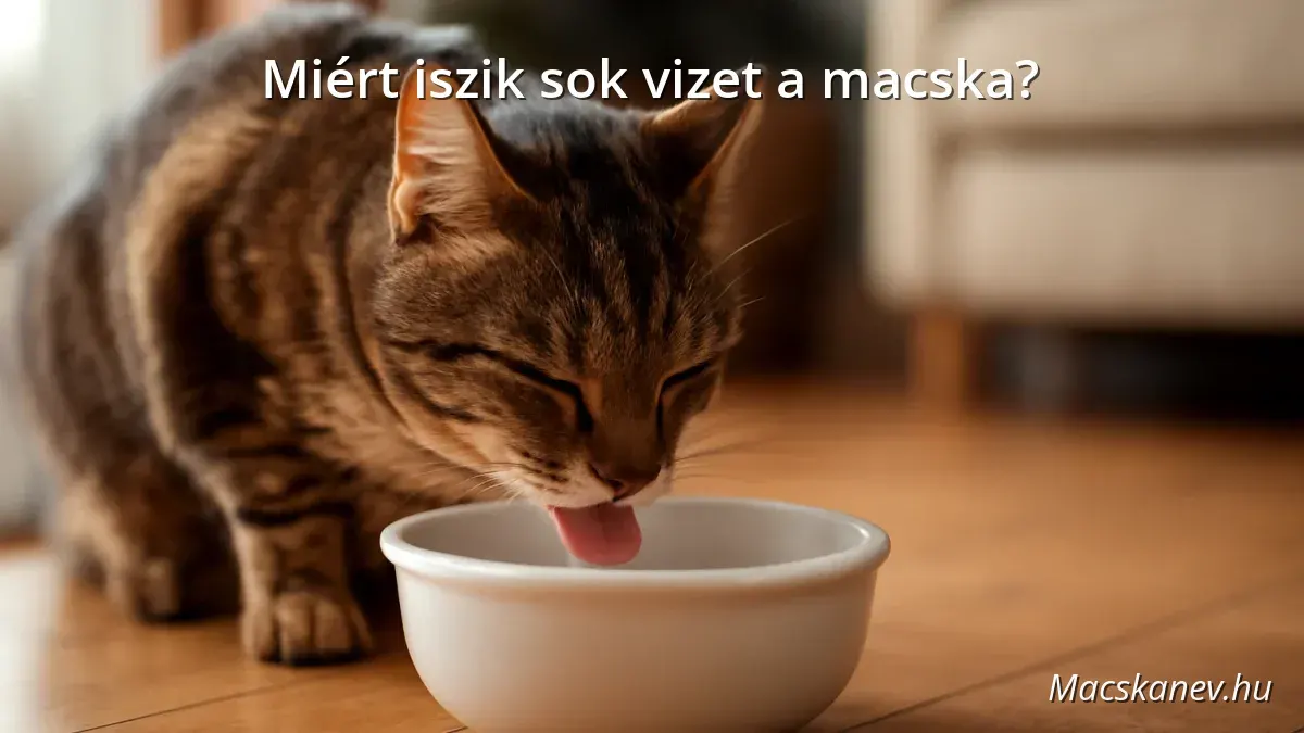 Macska iszik vizet egy tálból otthon